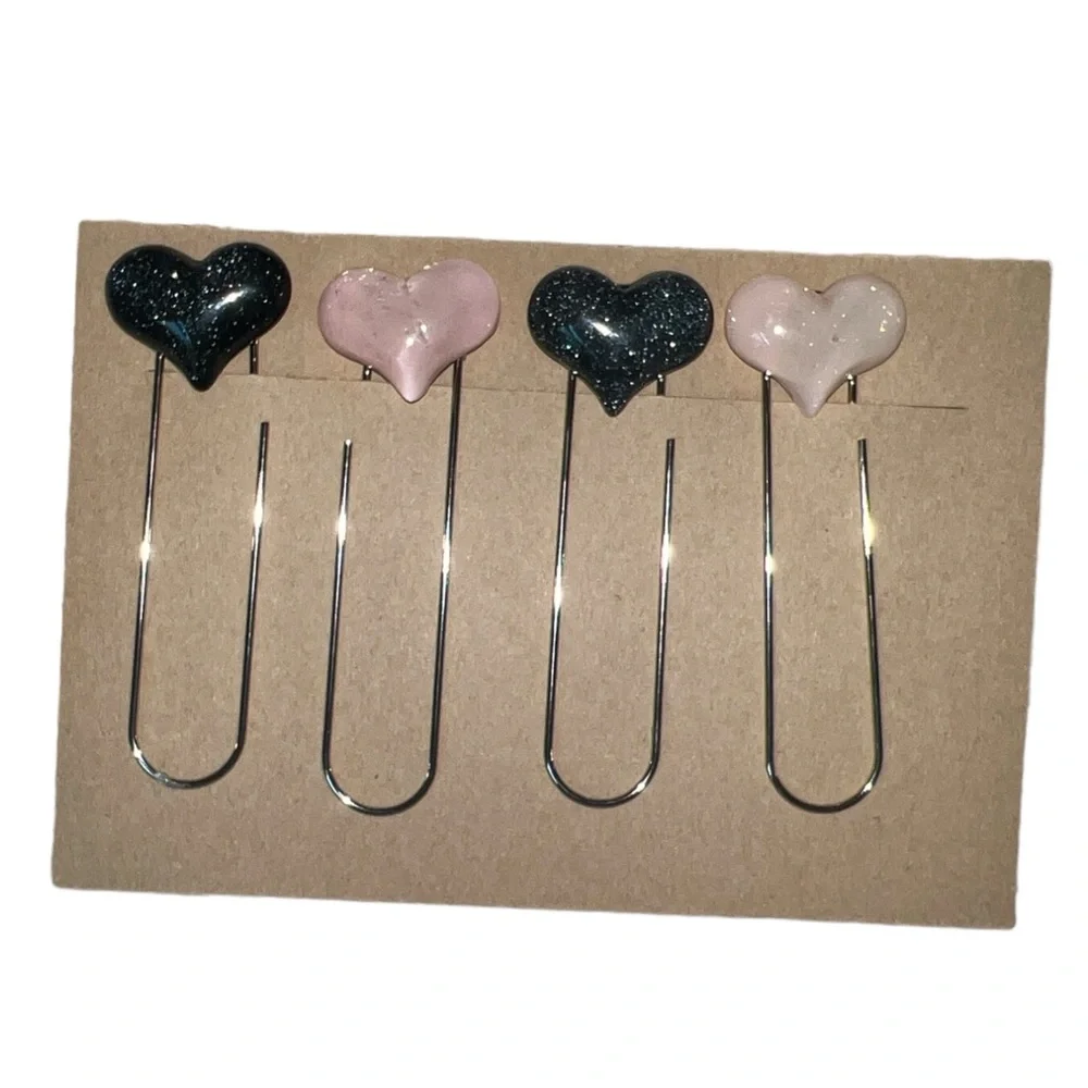 NEW Pink & Black Hearts Planner Clip Bundle